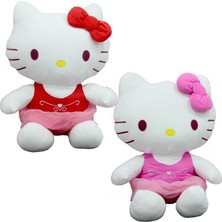 Peluş Hello Kitty Elbiseli Kurdeleli 50CM