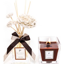 Missi 220 ml Dark Amber Oda Kokusu ve Kokulu Vegan Mum Seti