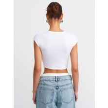 Dilvin 30528 Dilvin Crop Top Pamuk ve Modal Karışımlı