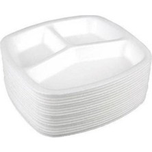 erze Kullan At Köpük Tabak 3 Gözlü Kapaksız Yemek Tabağı 50'li