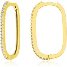 Serra Jewels Gümüş Zirkon Taşlı Halka Kadın Küpe