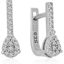 Serra Jewels Gümüş Sallantılı Damla Taşlı Küpe