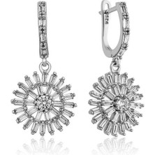 Serra Jewels Gümüş Baget Taşlı Bayan Küpe