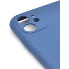 NOVKA Phone Accessories  iPhone 11 Uyumlu Düz Renk Esnek Yumuşak Silikon Kılıf  Rubber Indigo Mavi