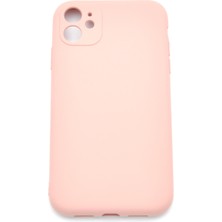 NOVKA Phone Accessories  iPhone 11 Uyumlu Düz Renk Esnek Yumuşak Silikon Kılıf  Rubber Pembe