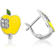Serra Jewels ​Gümüş Sarı Elma Çoçuk Küpesi