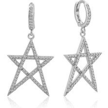 Serra Jewels Gümüş Beyaz Yıldız Bayan Küpe