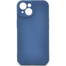 NOVKA Phone Accessories  iPhone 14 Uyumlu Düz Renk Esnek Yumuşak Silikon Kılıf  Rubber Indigo Mavi