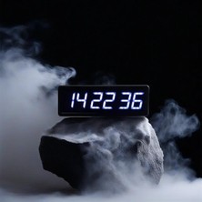 Sanec Saniyeli Dijital LED Duvar ve Masa Saat ve Derece - Beyaz (Kasa Ölçüsü: 16X65 Cm)