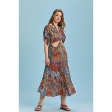 Los Banditos Etnik Desen Büyük Beden Elbise