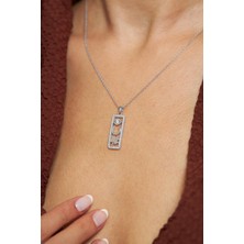 Erdobia Zirkon Taşlı Rodyum Renk Gümüş Şans Kolyesi