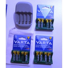 Varta 12 Adet Varta 2100MAH +Ikea Stenkol Otomatik Şarj Aleti (Aa-Aaa)+Saklama Kesesi
