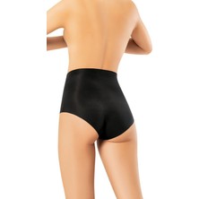 Secret Moda Dikişsiz Yüksek Bel Iz Yapmaz Toparlayıcı Kadın Slip Külot Göbek Saklayıcı Korse Siyah