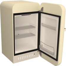 Elektromarla Retro Minibar Mini Buzdolabı Bej