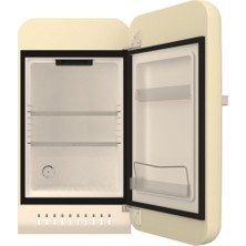 Elektromarla Retro Minibar Mini Buzdolabı Bej