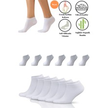 Premium Natural Socks Erkek-Bayan Bambu Beyaz Patik Çorap 6'Lı(Soft Yıkama)(Parfümlü)(Imalattan)