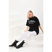 Aisha Elbise  Baskılı Oversize T-Shirt - Siyah