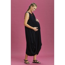 Los Banditos Diyagonal Kesim Ön Katlı Bol Hamile Elbise