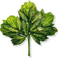 Cihan Çiçekçilik Yapay Sarı Detaylı Yeşil Yaprak Ceviz Demeti 12 Adet 65 cm