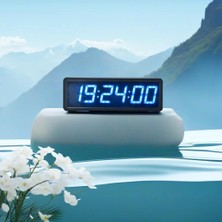 Sanec Saniyeli Dijital LED Duvar ve Masa Saat Derece ve Nem - Turkuaz (Kasa Ölçüsü: 15X50 Cm)