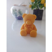 Qosrix Sarı Ayıcık El Yapımı Dekoratif Tasarım Mum Süs Aksesuar Hediyelik Kokulu Mum 1 Adet