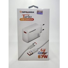 Sprange 67W Süper Hızlı Şarj Adaptör + Kablo