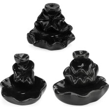 Zhuning Shop 1 Tütsü Brülör A Tarzı Ceramic Monklotus Shaped Mini Buddha Censer Backflow Incense Holder Incense Burner Home Office Teahouse Creative Decor (Yurt Dışından)