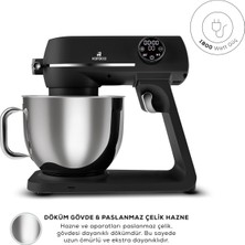 Karaca Artisan Premium Döküm Gövde Dokunmatik Digital Ekran 7 Litre Stand Mikser Siyah 1800W