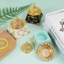 Zhuning Shop 1 Ap 7X7CM Stili 1 Adet Klasik Retro Orta Doğu Arap Reçine Altın Metal Tütsü Brülör Kapak Aroma Soba Süsleme Ev Dekorasyon Süsler Dekor (Yurt Dışından)