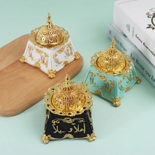 Zhuning Shop 1 Ap 7X7CM Stili 1 Adet Klasik Retro Orta Doğu Arap Reçine Altın Metal Tütsü Brülör Kapak Aroma Soba Süsleme Ev Dekorasyon Süsler Dekor (Yurt Dışından)