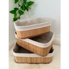 Home Naturel 3'lü Set Bambu Düzenleyici Organizer Sepet