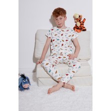 Lela Desenli % 100 Pamuk Bisiklet Yaka Pijama Takımı Erkek Çocuk Pijama Takımı 6651001