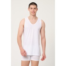 Fsm1453 Erkek Bambu Pamuklu Süprem Penye Comfort Fit Beyaz Atlet - 431