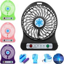 Silhouette Taşınabilir Şarj Edilebilir Mini Fan Hava Soğutucu Mini Masa Fanı USB Soğutma Şarj Edilebilir El Fanları Siyah (Yurt Dışından)