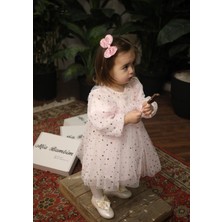Yıldızlı Tül Kız Bebek Elbise Pembe