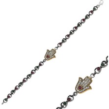 Aya Diamond Gümüş Fatma Ana Eli Otantik Bayan Bileklik