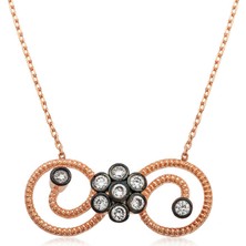 Aya Diamond Gümüş Çiçekli Sonsuzluk Bayan Kolye