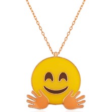 Aya Diamond ​gümüş Rose El Sallayan Emoji Bayan Kolye