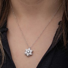 Aya Diamond Gümüş Kar Tanesi Dönen Stres Kadın Kolye