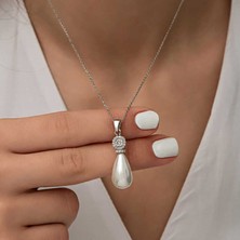 Aya Diamond Gümüş Damla Inci Kadın Kolye
