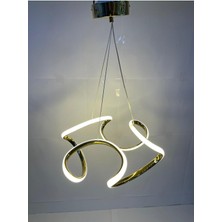 Er-Es Aydınlatma 3 Renk Işıklı Modern Sarkıt Gold Kasa LED Avize Ledli Avize
