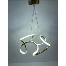 Er-Es Aydınlatma 3 Renk Işıklı Modern Sarkıt Gold Kasa LED Avize Ledli Avize