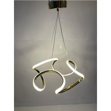 Er-Es Aydınlatma 3 Renk Işıklı Modern Sarkıt Gold Kasa LED Avize Ledli Avize