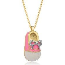 Aya Diamond Gümüş Gold Kız Çocuk Pabuç Kadın Kolye
