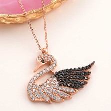 Aya Diamond Gümüş Rose Kuğu Kadın Kolye