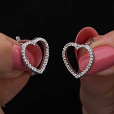 Aya Diamond Gümüş Kalpli Kadın Küpe