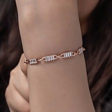 Aya Diamond Gümüş Rose Baget Taşlı Kadın Bileklik