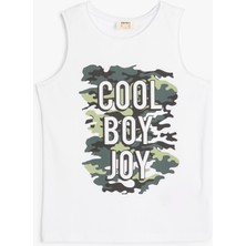 Koton Baskılı Atlet Bisiklet Yaka Pamuklu