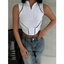 Gocuk Kadın Sıfır Kol Crop Tshirt (Tişört)