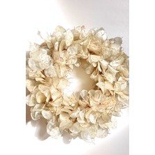 Dekor Pembe Lunaria  Sedef  Çiçeği    Parıltı  Çelenk  25 cm